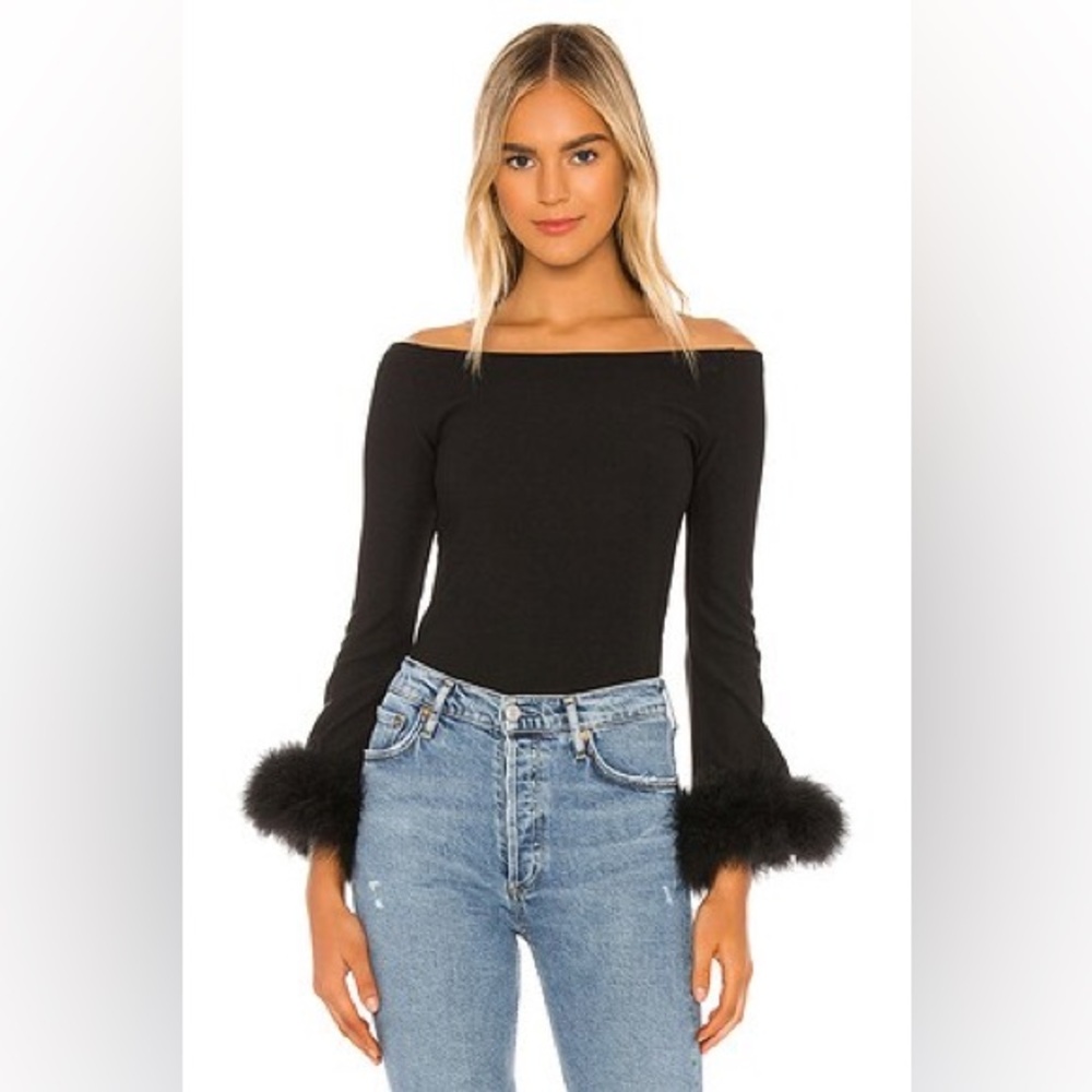 NWOT Show Me Your Mumu Kalani Off The Shoulder Top Bell Sleeves Black